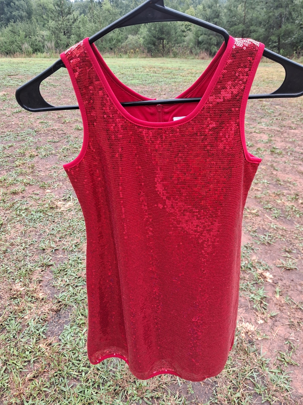 Jona Michelle Red Sequin Tank Dress for Girls Size 7